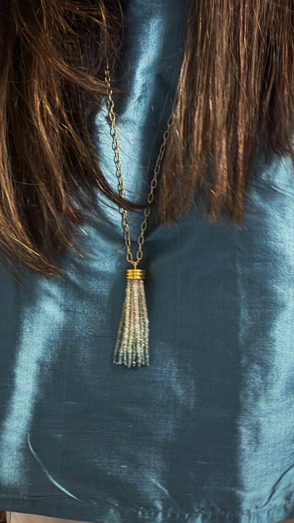 Tassel Pendant: Multicolored Aquamarine