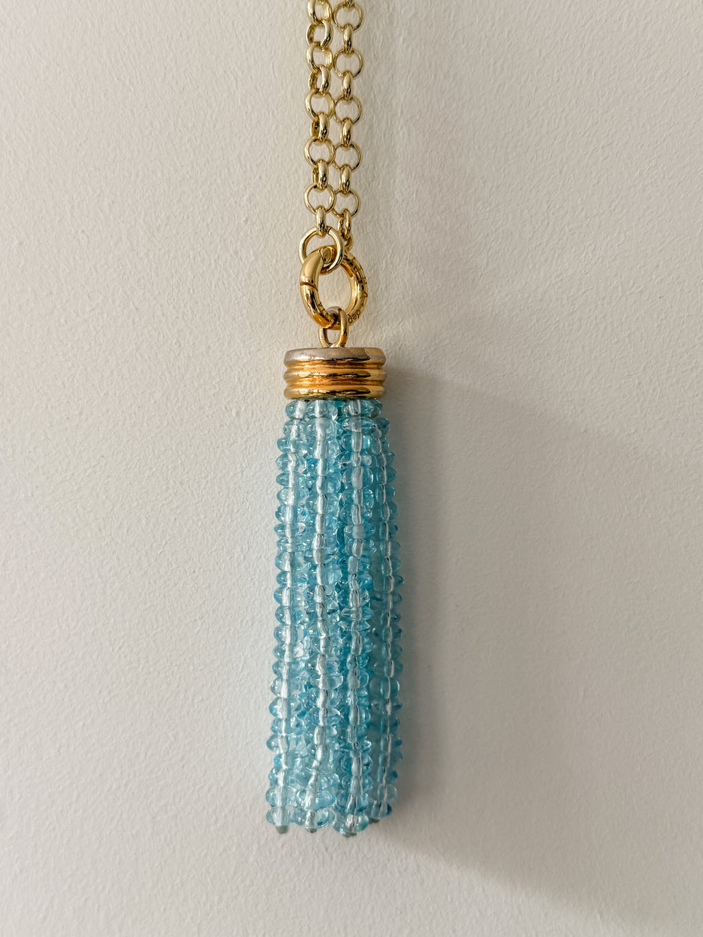 Tassel Pendant -  Light  Blue Topaz