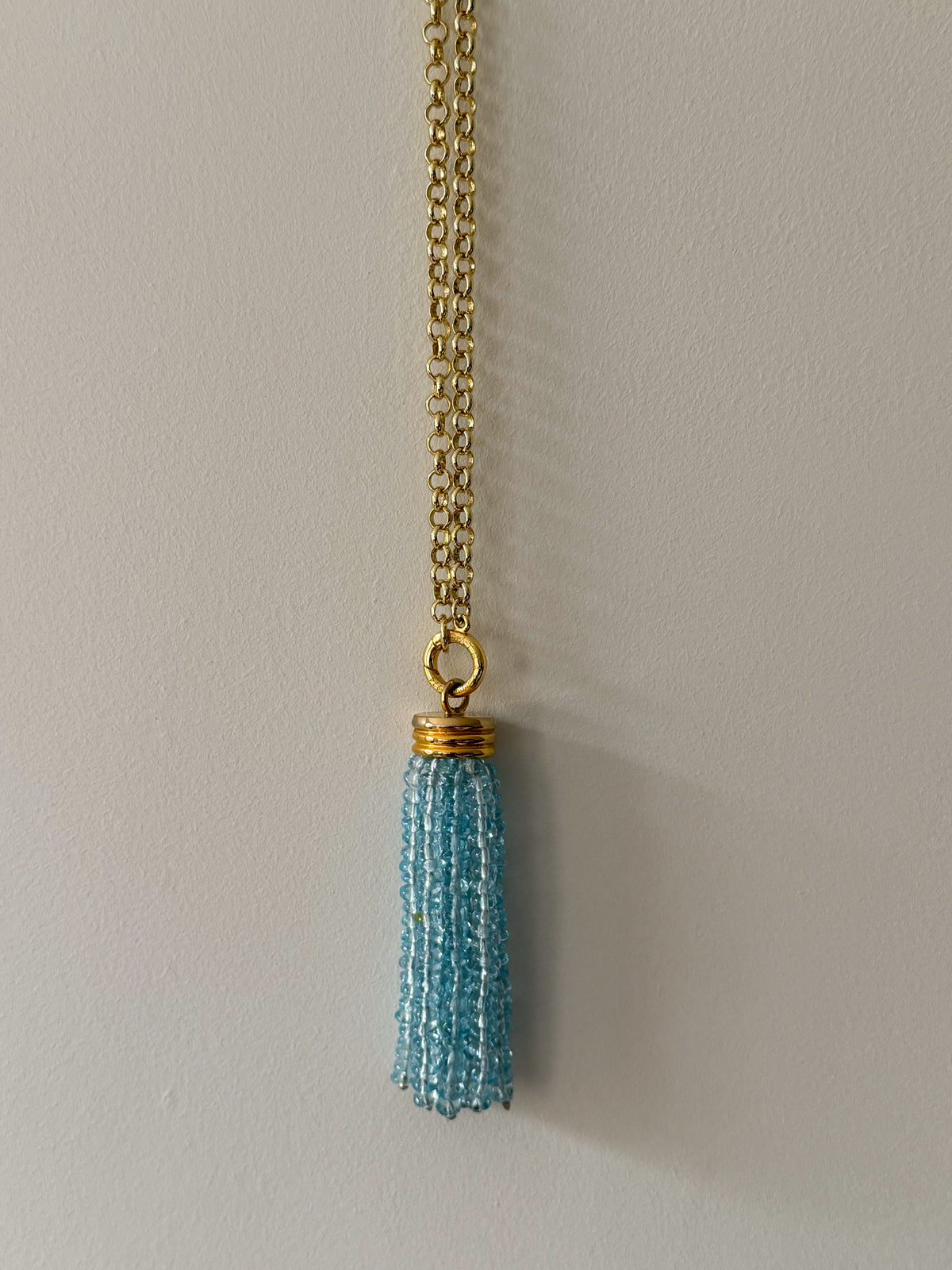 Tassel Pendant -  Light  Blue Topaz