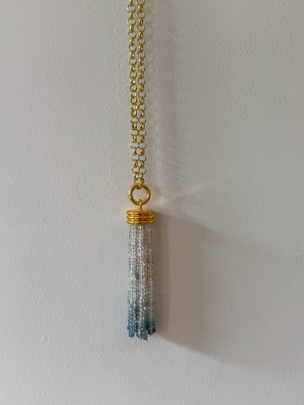 Tassel Pendant: Multicolored Aquamarine