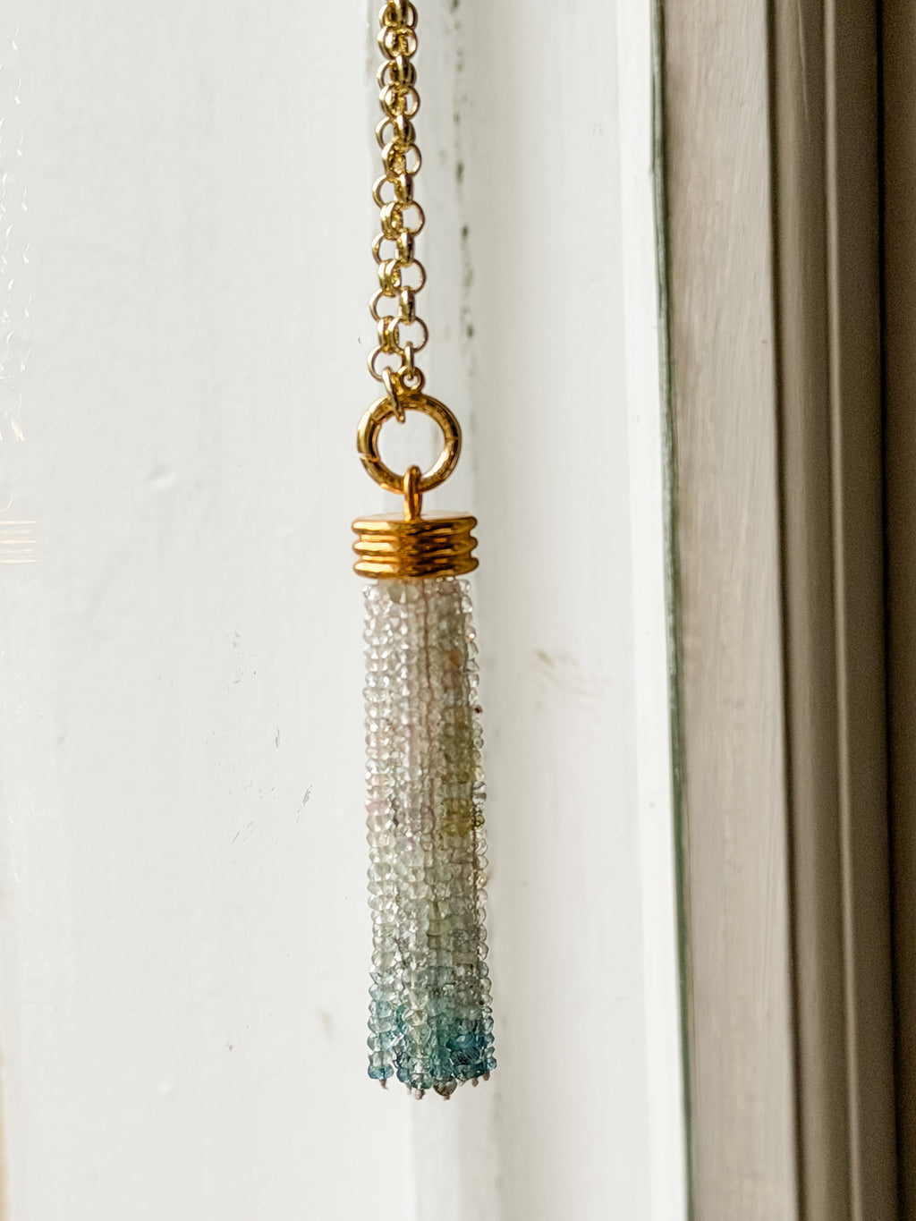 Tassel Pendant: Multicolored Aquamarine
