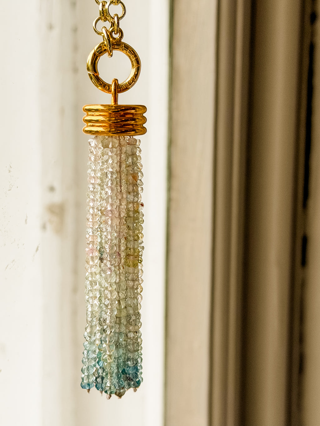 Tassel Pendant: Multicolored Aquamarine