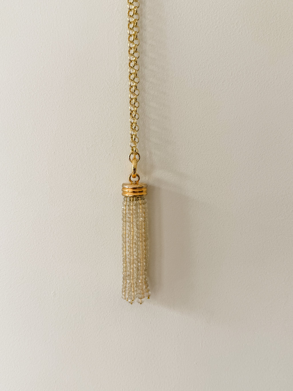 Tassel Pendant: Pale Yellow Lemon Quartz