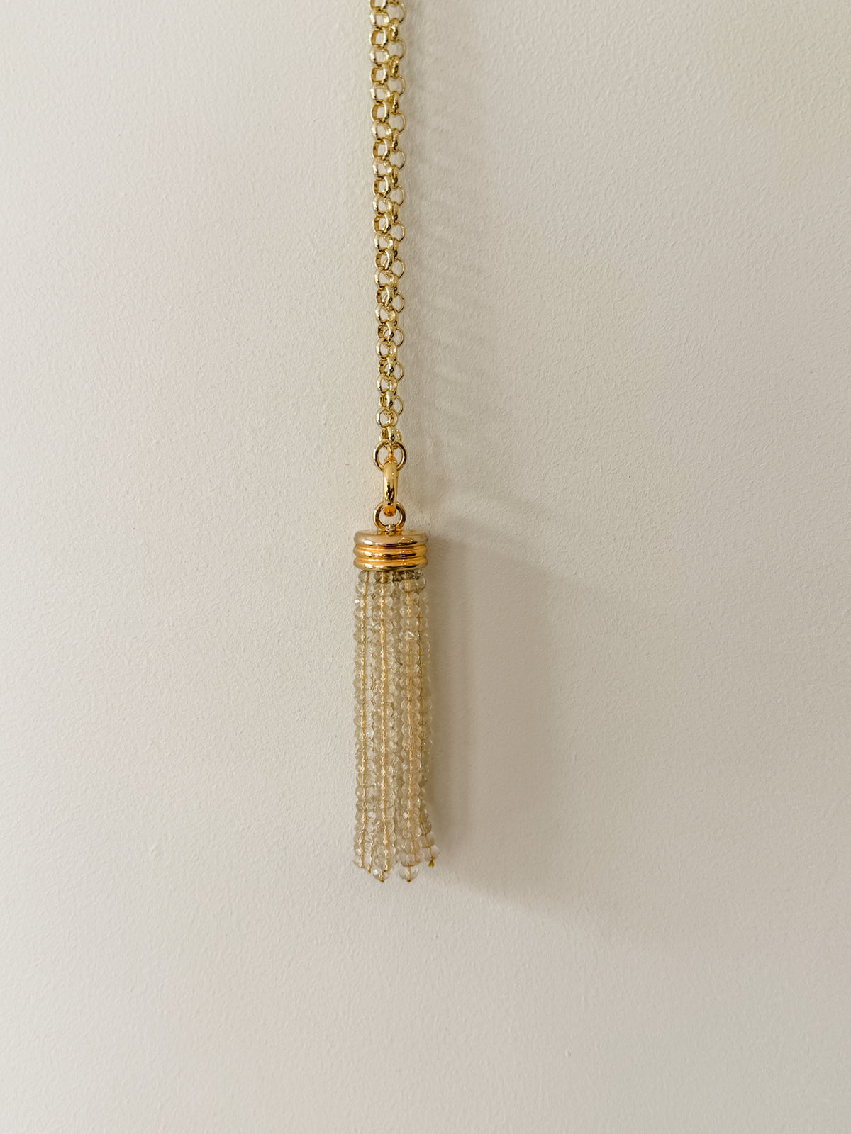 Tassel Pendant: Pale Yellow Lemon Quartz
