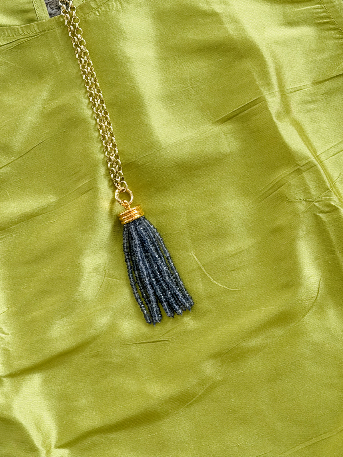 Tassel Pendant: Navy blue Iolite