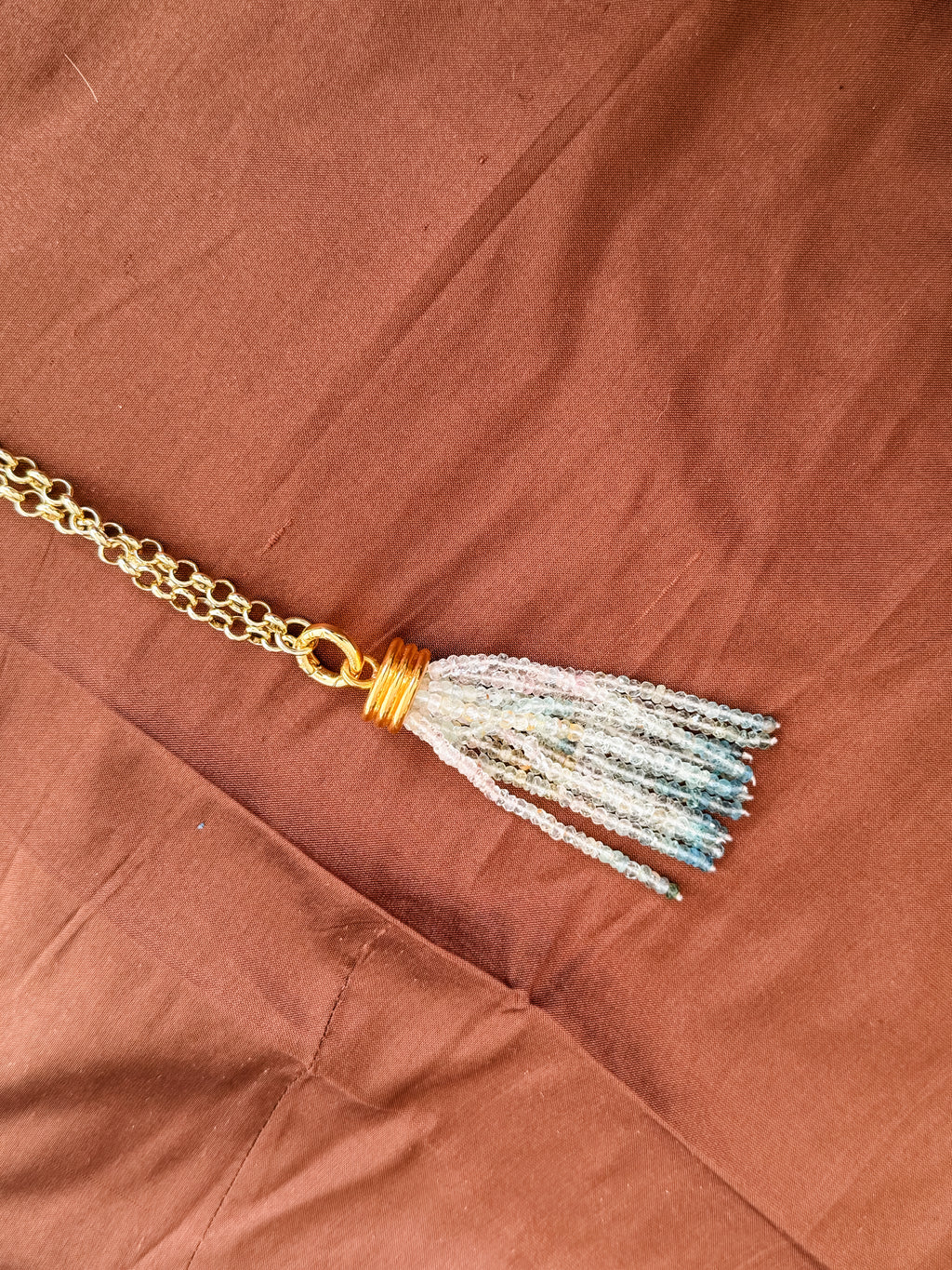 Tassel Pendant: Multicolored Aquamarine