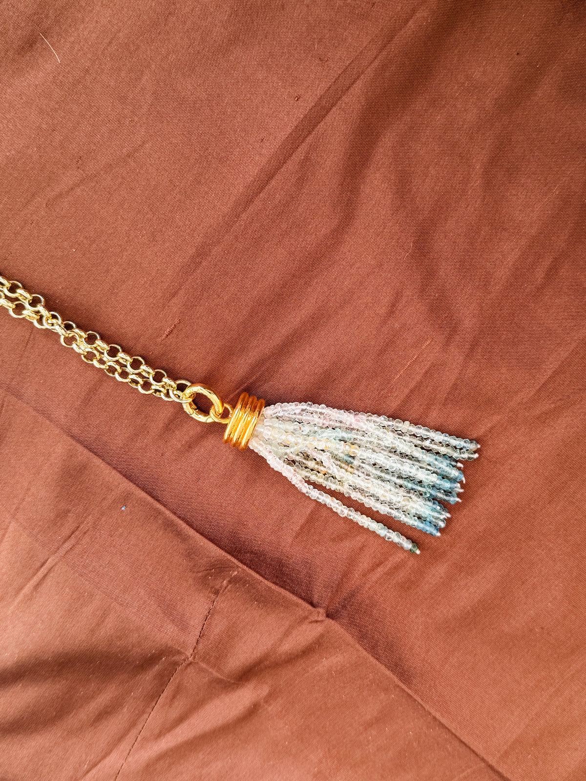 Tassel Pendant: Multicolored Aquamarine