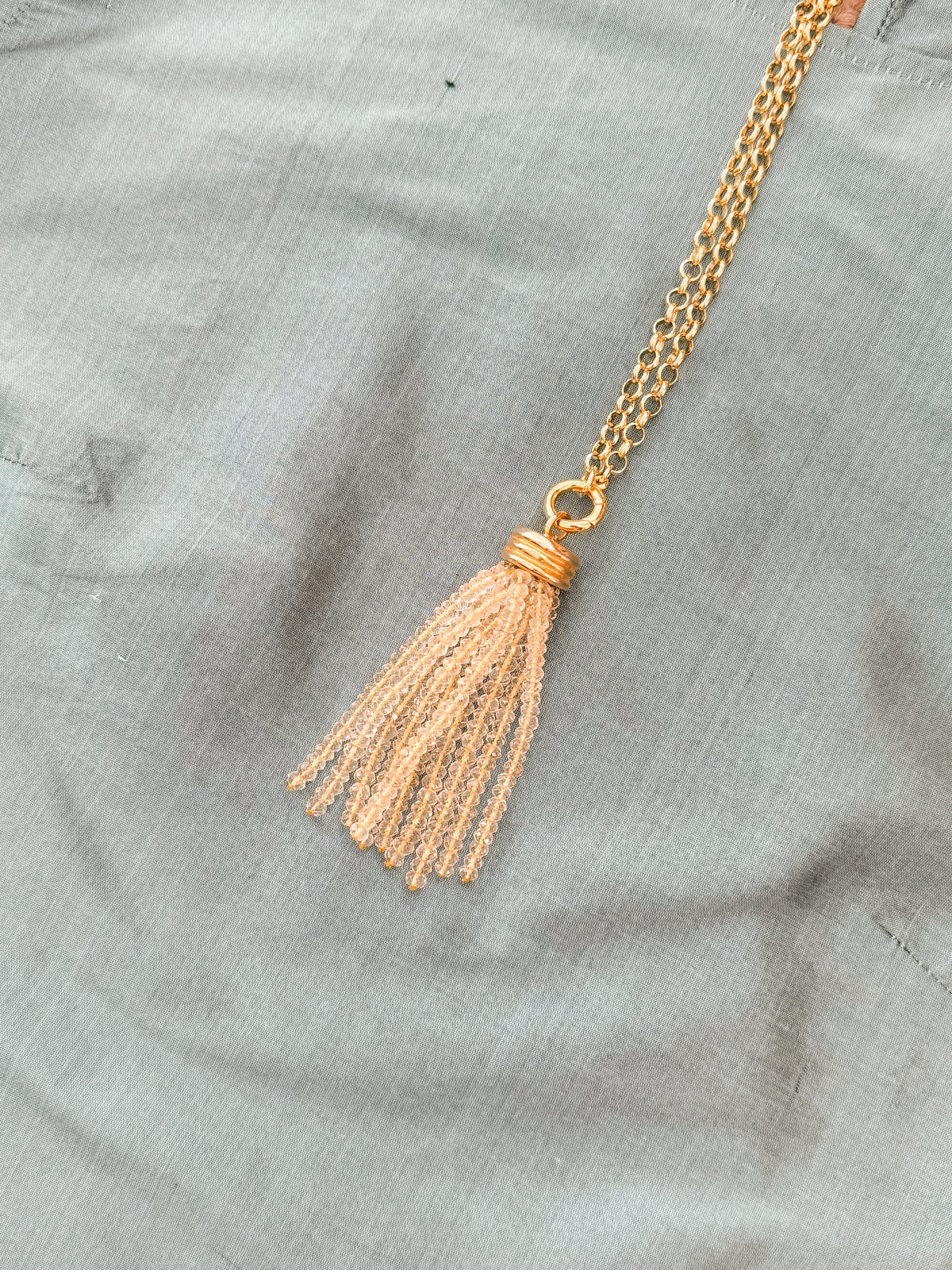 Tassel Pendant: Pale Yellow Lemon Quartz