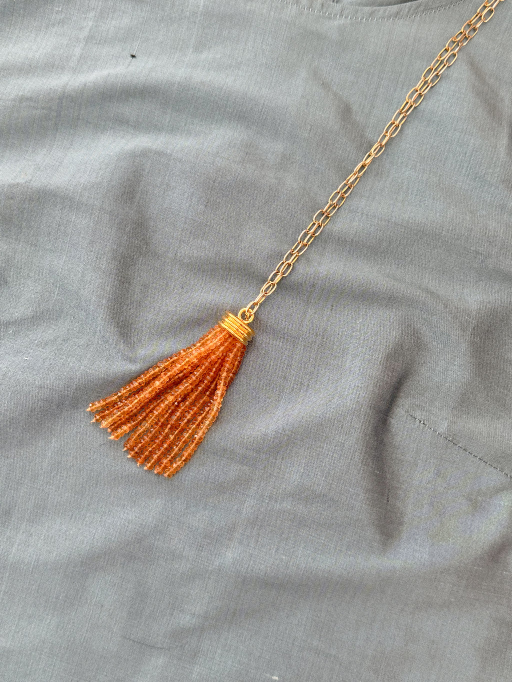 Tassel Pendant: Orange Carnelian